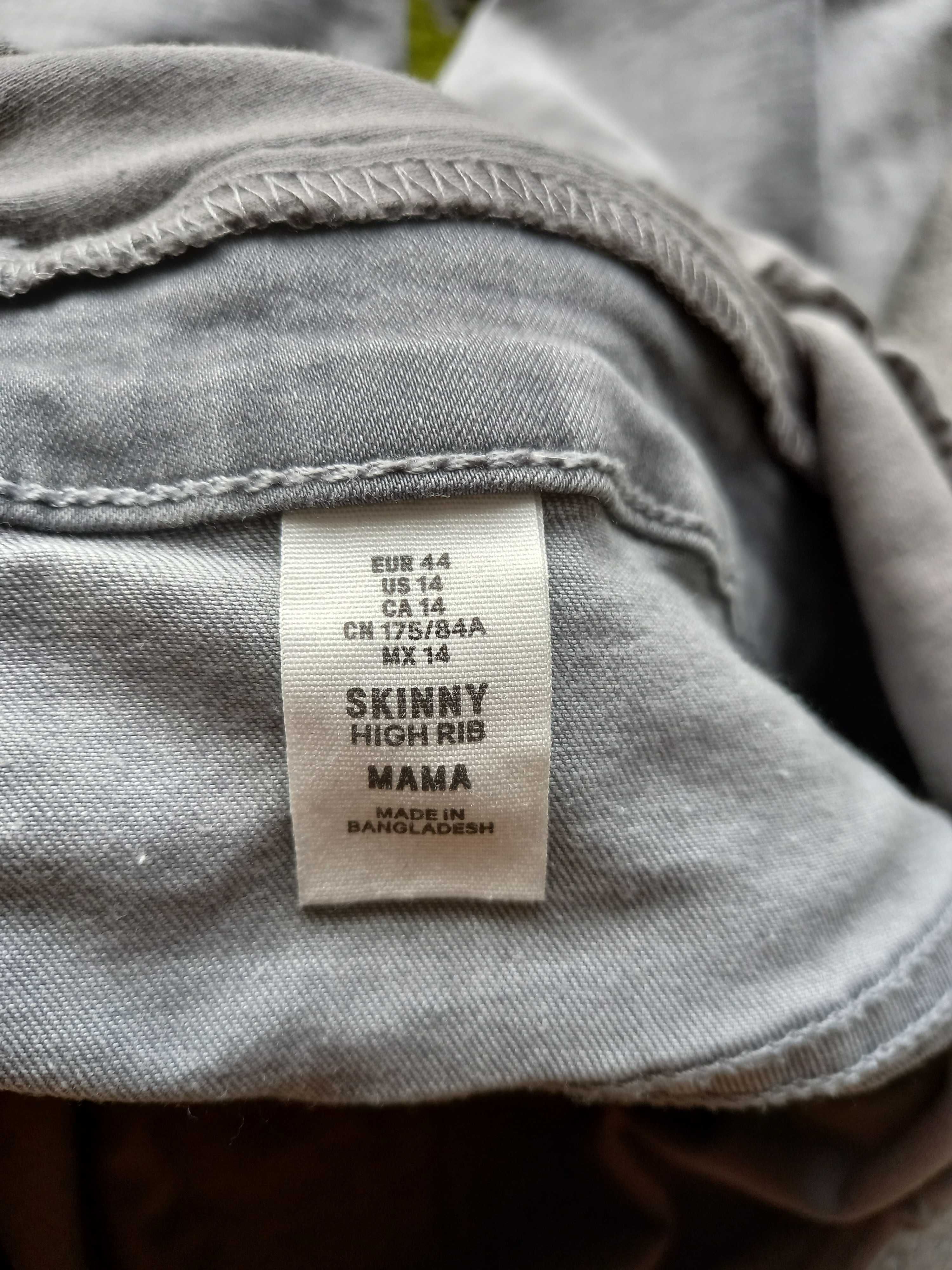 Spodnie ciążowe jeans popielate rozm 44 firmy HM