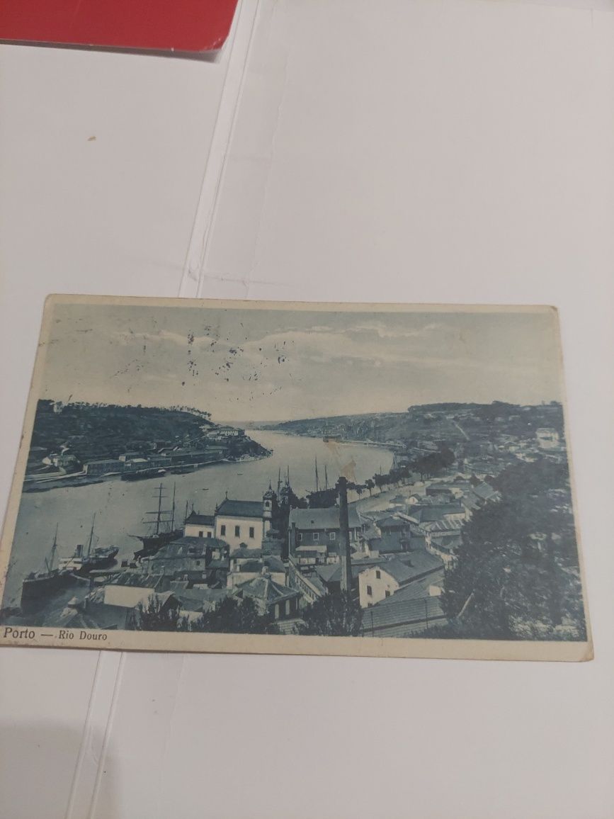 Postal antigo porto Rio Douro muito antigo