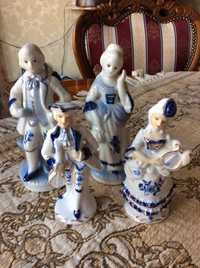 4 szt figurka z porcelany porcelanowa figurka komplet