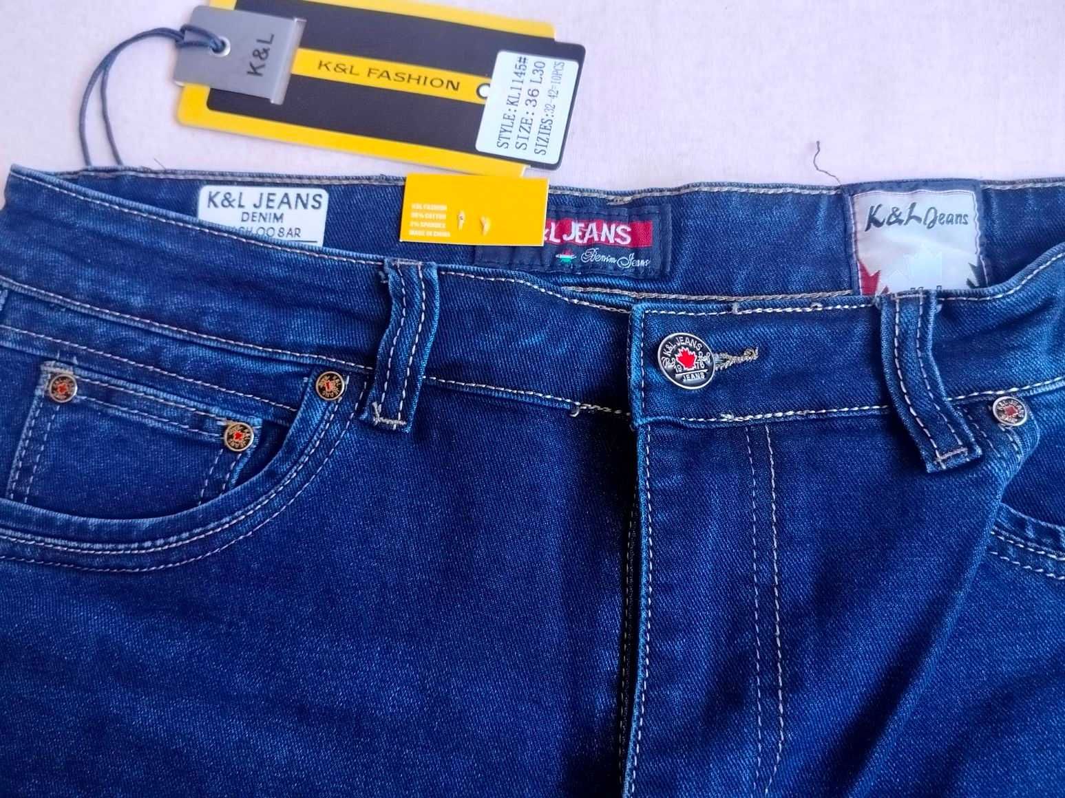 Nowe męskie spodnie jeansy K&L 36