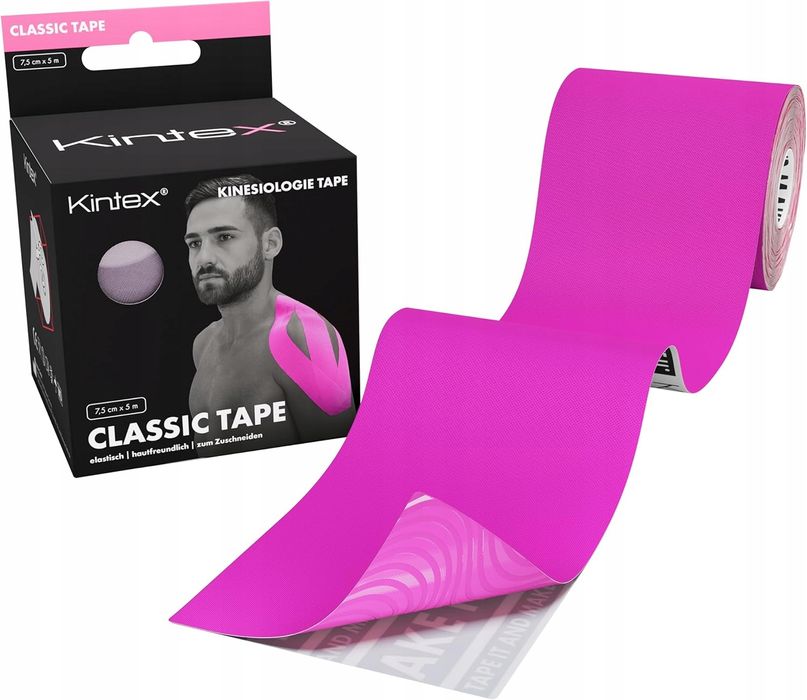 kintex tape classic 7,5 cm x 5 m taśma kinezjologiczna wodoodporna
