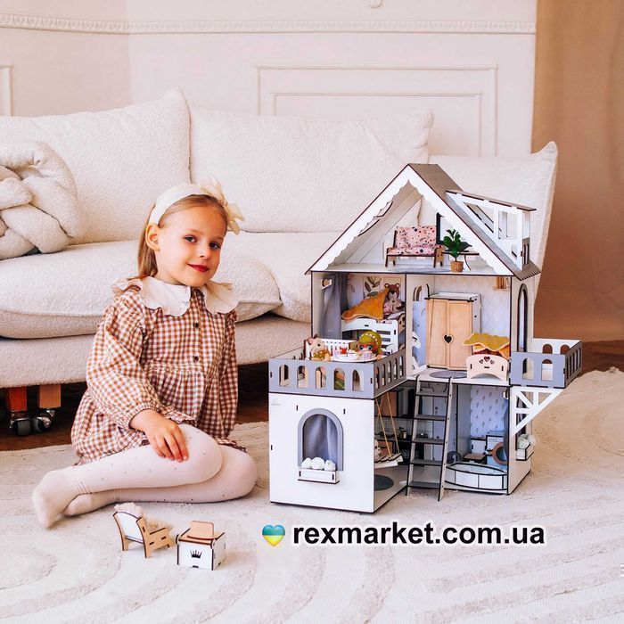 Ляльковий дім 61см міні котедж Кукольный дом Мебель кукла ЛОЛ lol