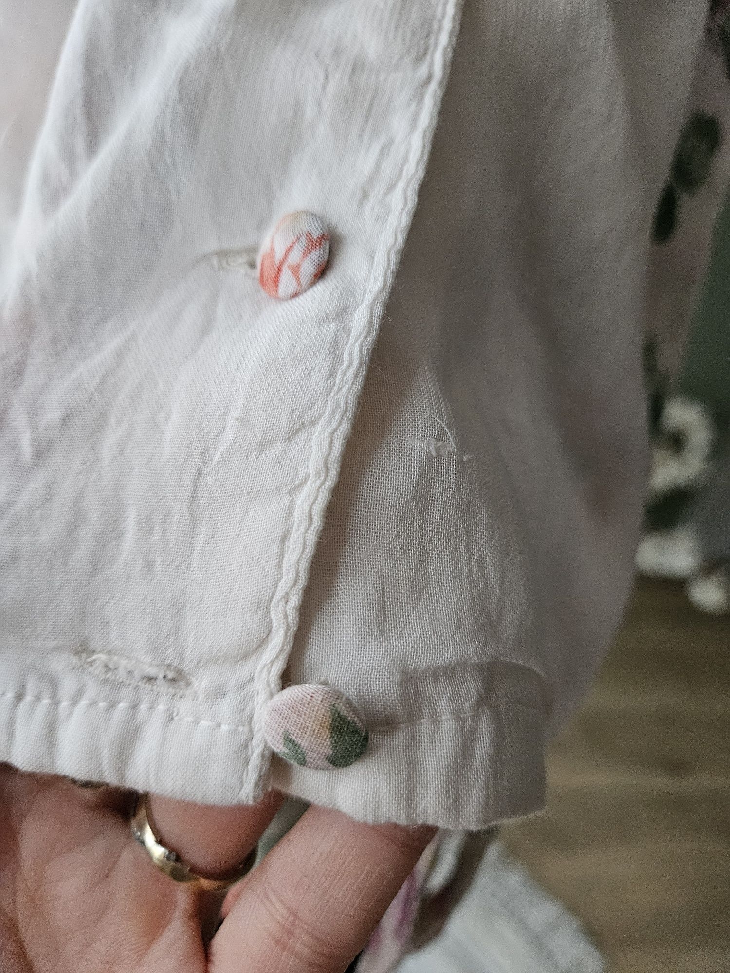 Wyjątkowa vintage bluzka damska w kwiaty kwiaty M/L Romantyczna retro