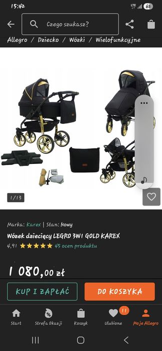 Wózek 3W1 Legro Gold Karex.