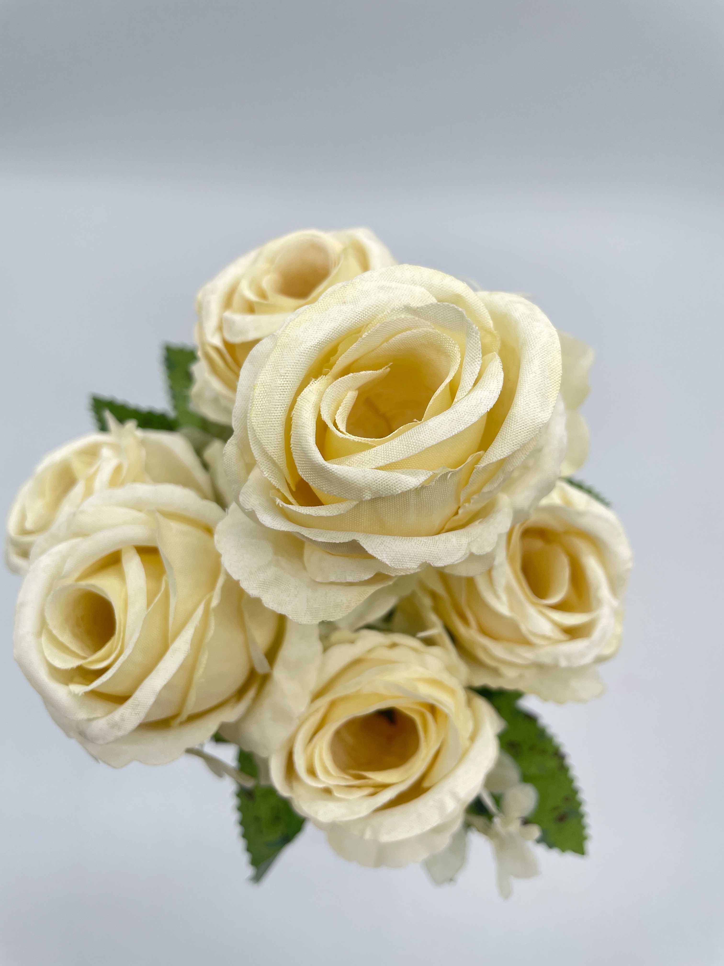 Bukiet Kwiatów Róży Ecru Wazon 29 cm