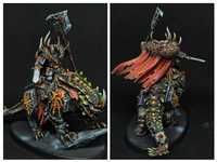 Warhammer AoS Slave to Darkness-Chaos Lord on Karkadrak figurka