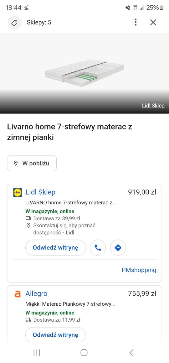 Sprzedam nowy LIVARNO home 7-strefo. materac z zimnej pianki, H2, 140x