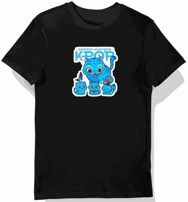Koszulka dziecięca czarna K-Pop Hunter: demon hunters kpop, koty 116