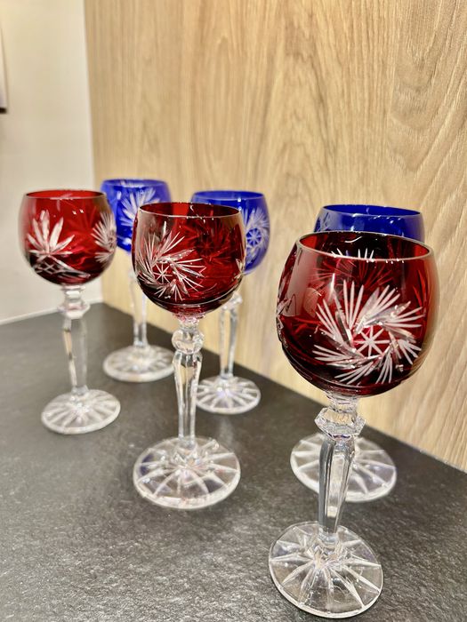 Kieliszki kryształowe 6 szt recznie zdobione