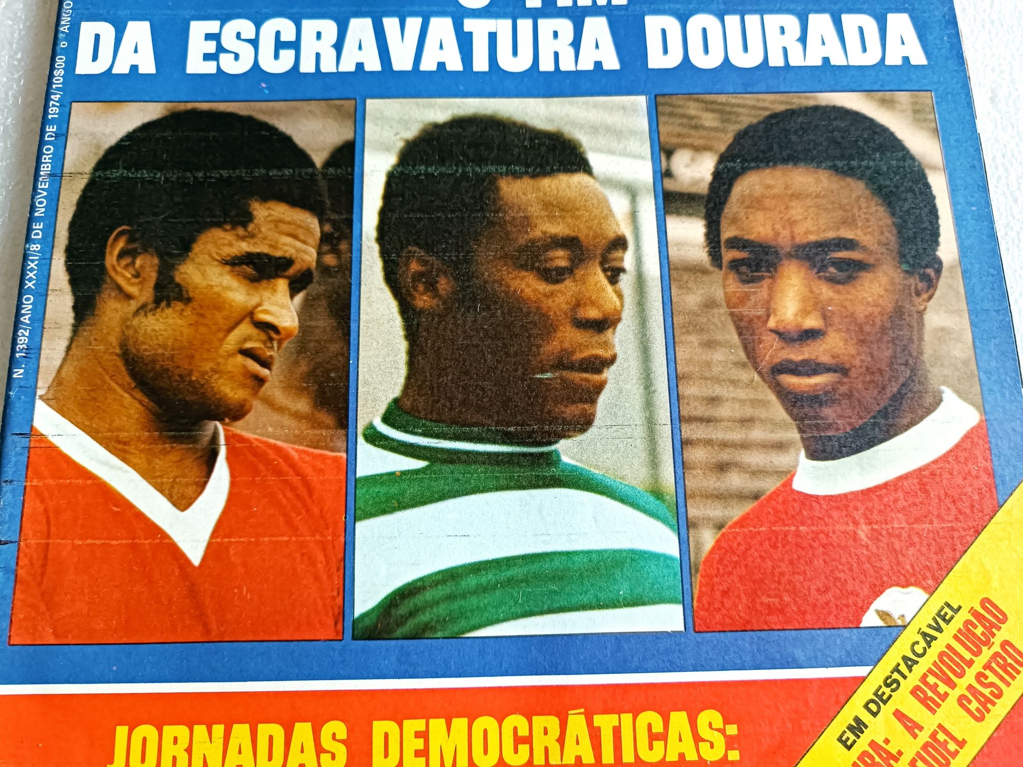 Antiga revista Flama com Eusébio ná capa Novembro de 1974