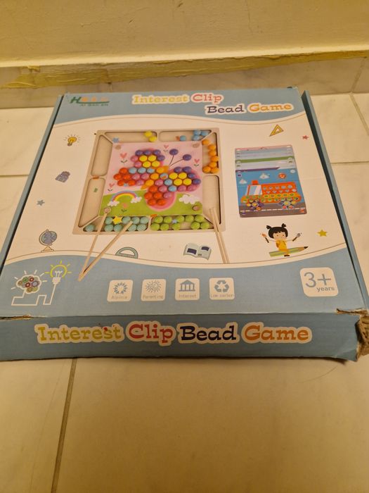 Логічна гра дерев'яна/сортер/палички/щипці/10 карт із завданнями