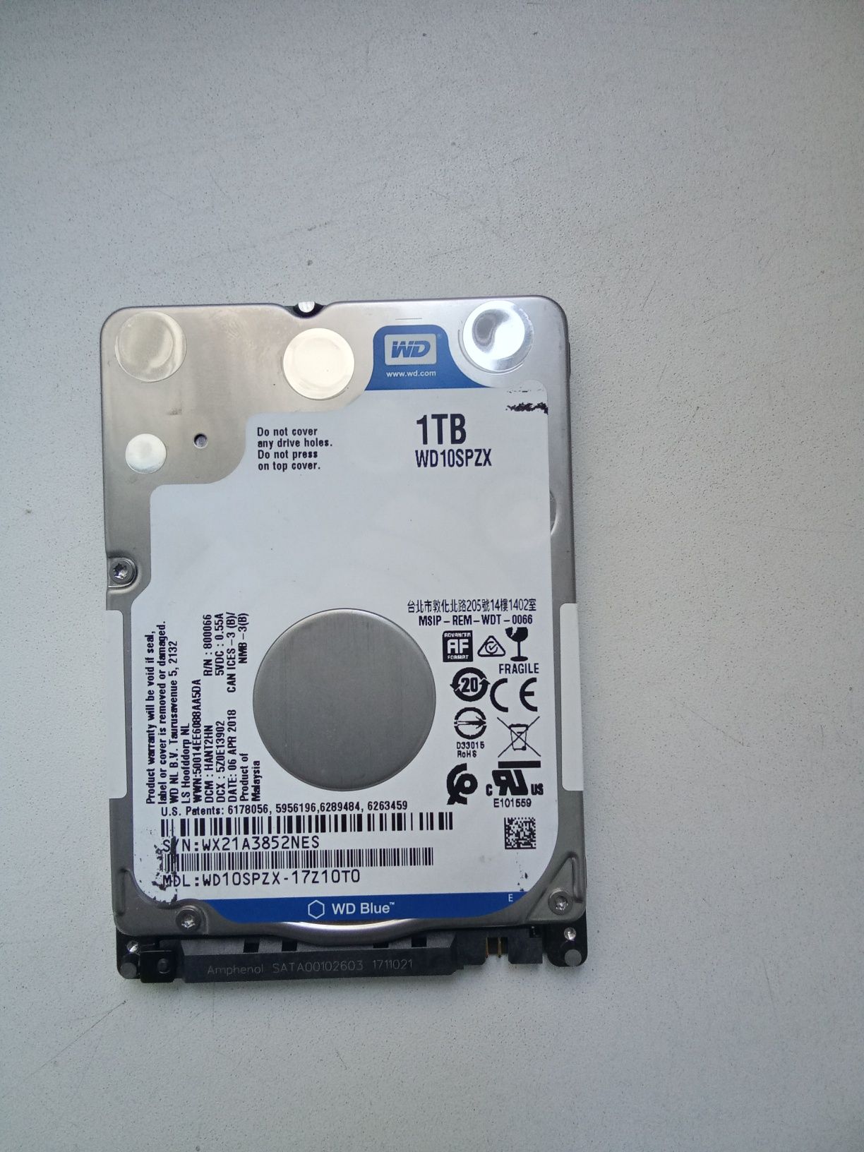 Hdd 2.5 1tb WD blu для ноутбука пк