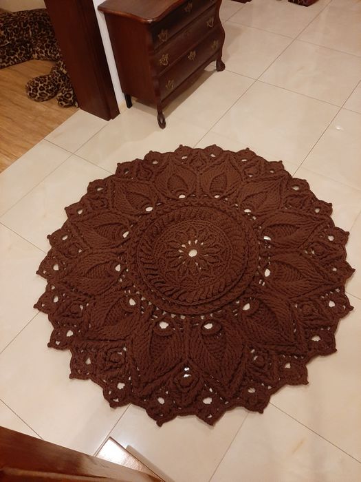 Dywan na szydełku handmade średnica 160cm