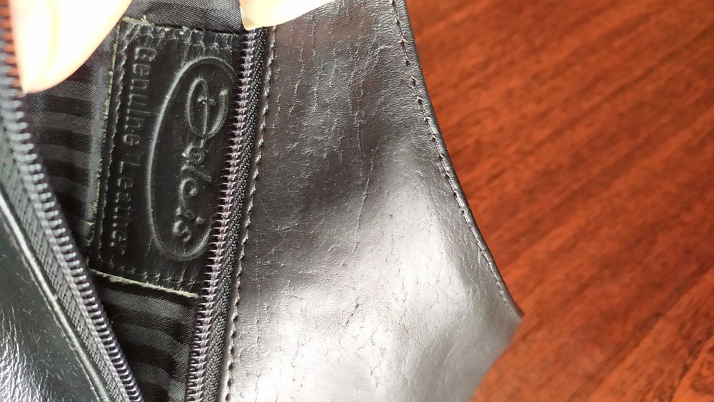 Кожаная сумка барсетка через плечо черная натуральная кожа