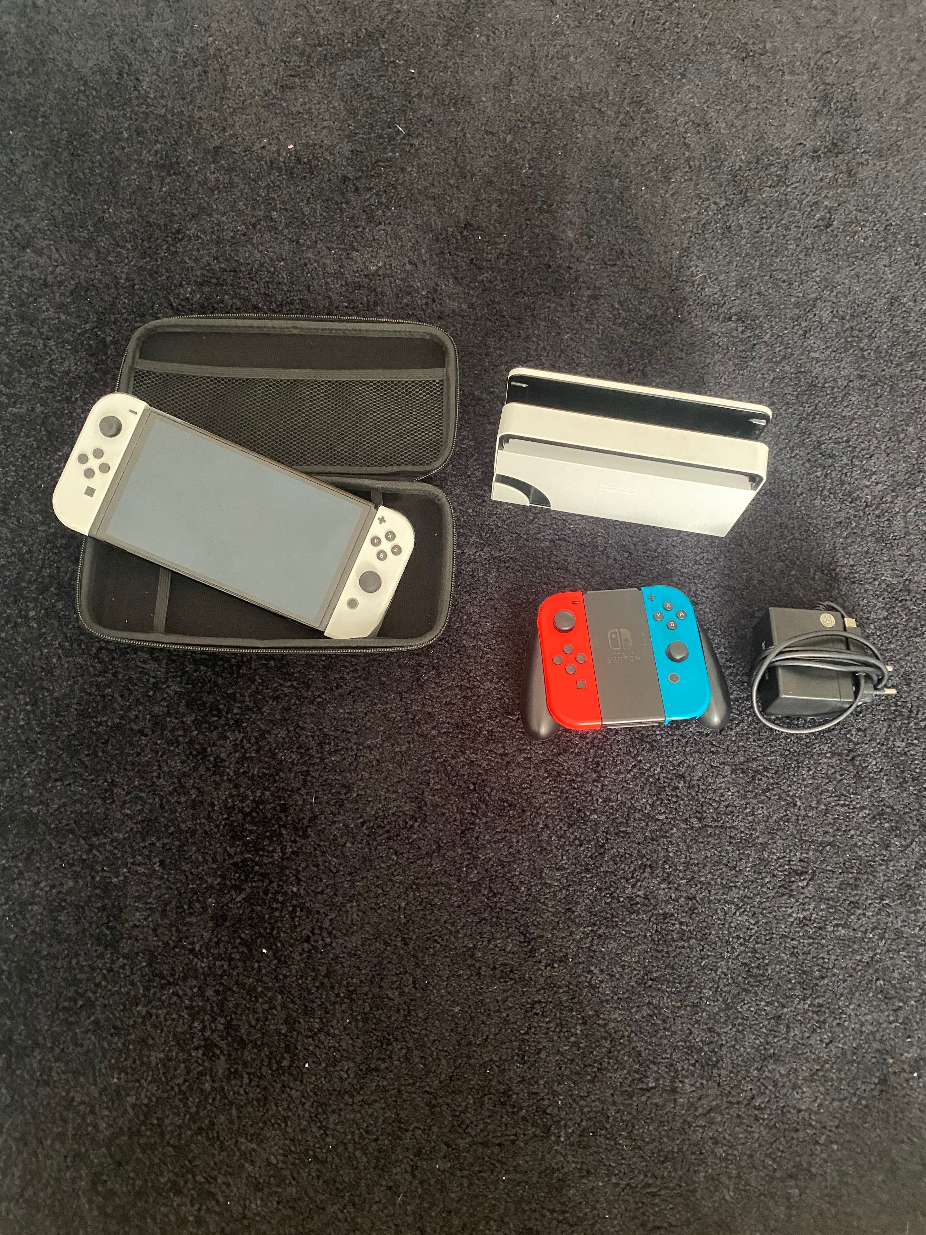 Nintendo switch oled+11 jogos físicos+ 2 joycon extra+cartão128gb+5dig
