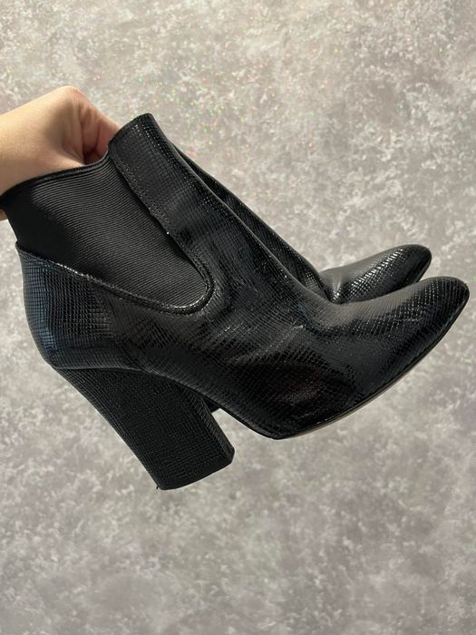 Botki kazar czarne eleganckie na wysokim obcasie szpic 38