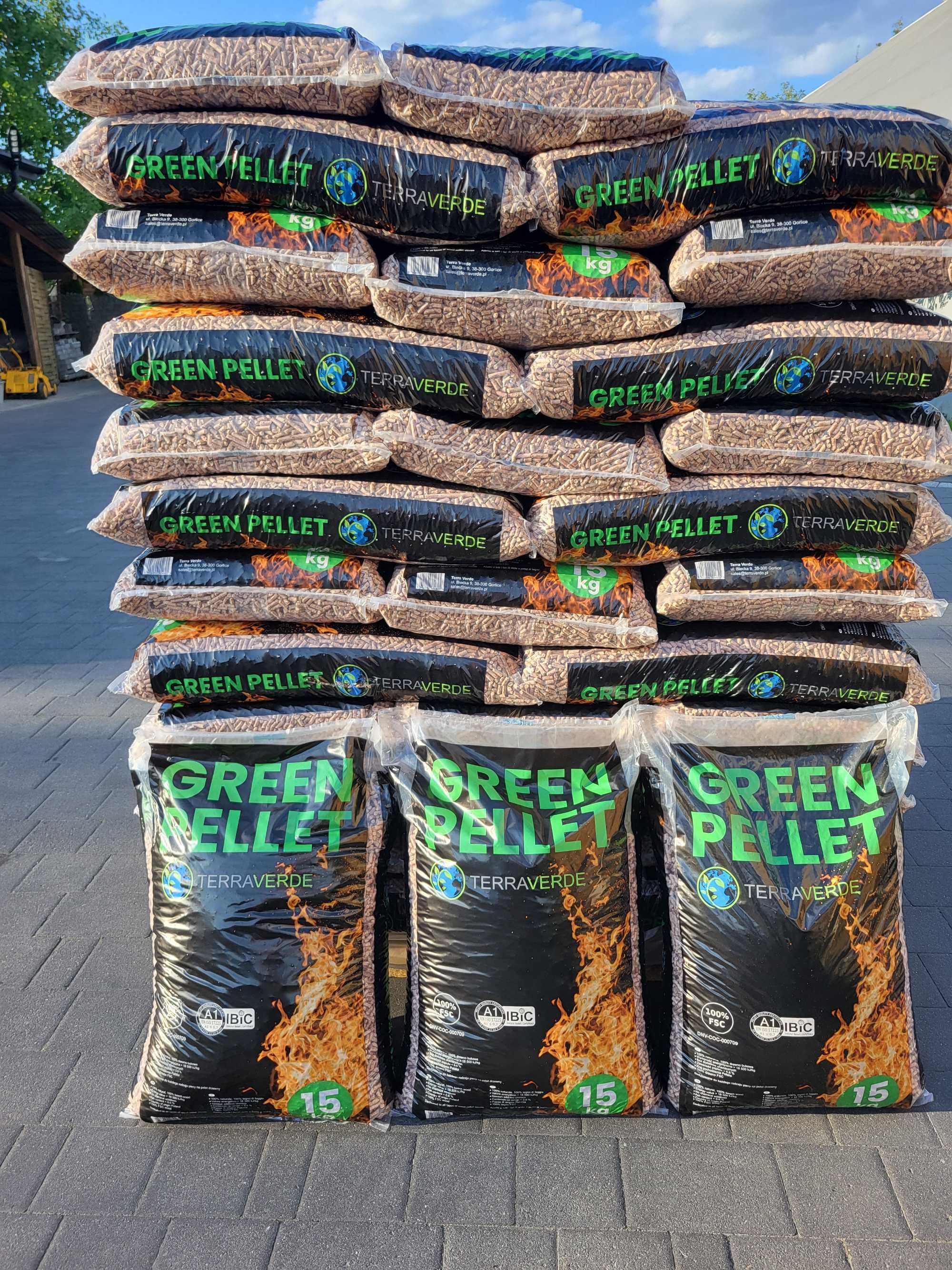 Pellet GREEN certyfikowany 100% polski 100% bukowy dostawa HDS