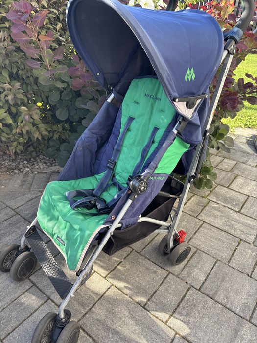 Maclaren wozek spacerowka piekna zielono granatowa