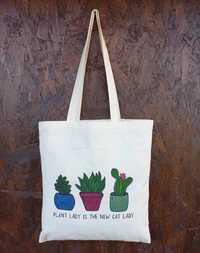 Własnoręcznie malowana torba ekologiczna na zakupy