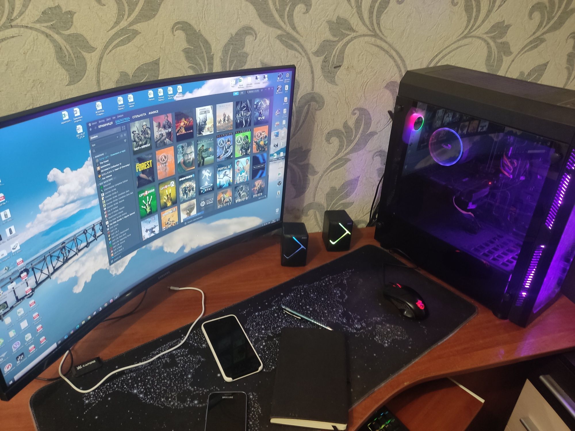 Ігровий ПК+ монік 32 дюйма Ryzen 7 8/16, 16gb ddr4, 1 Tb SSD, GTX 1070