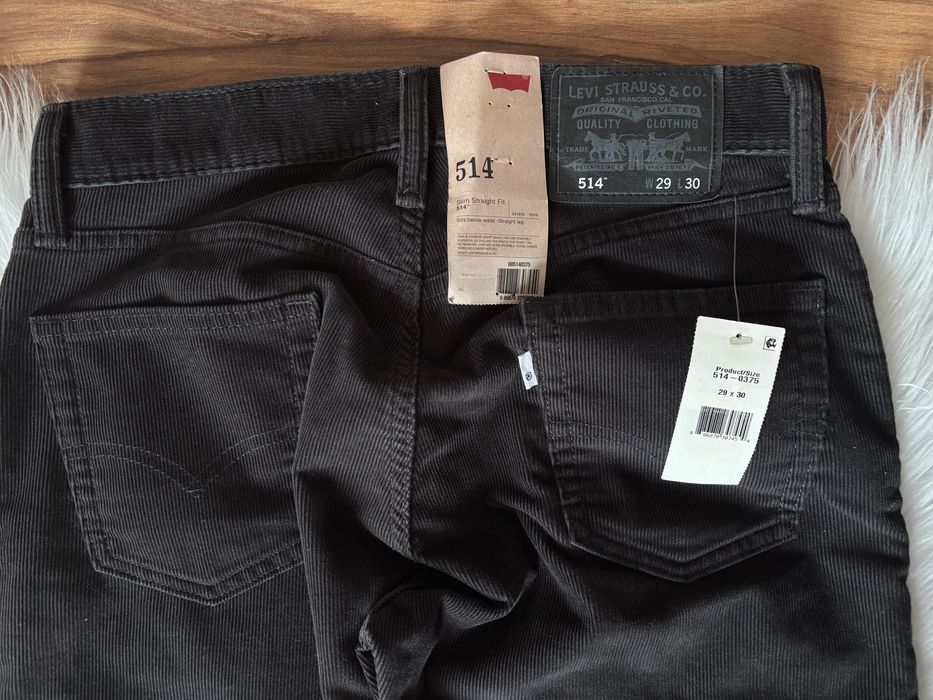 Nowe spodnie Levi’s 514 W:29 L:30 slimowane, sztruksowe