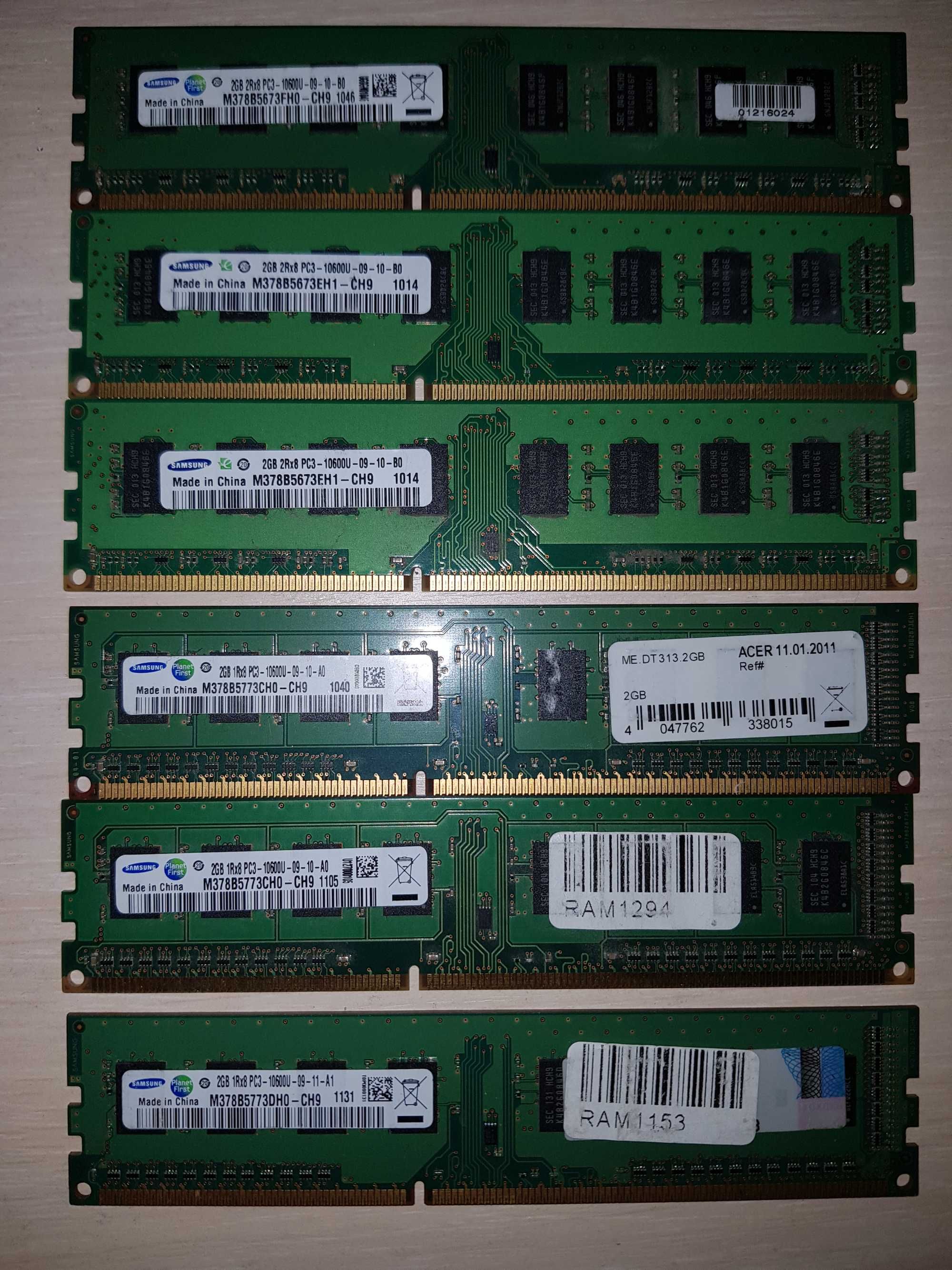 Оперативная память DDR3 Samsung 2gb PC3  1Rx8 & 2Rx8