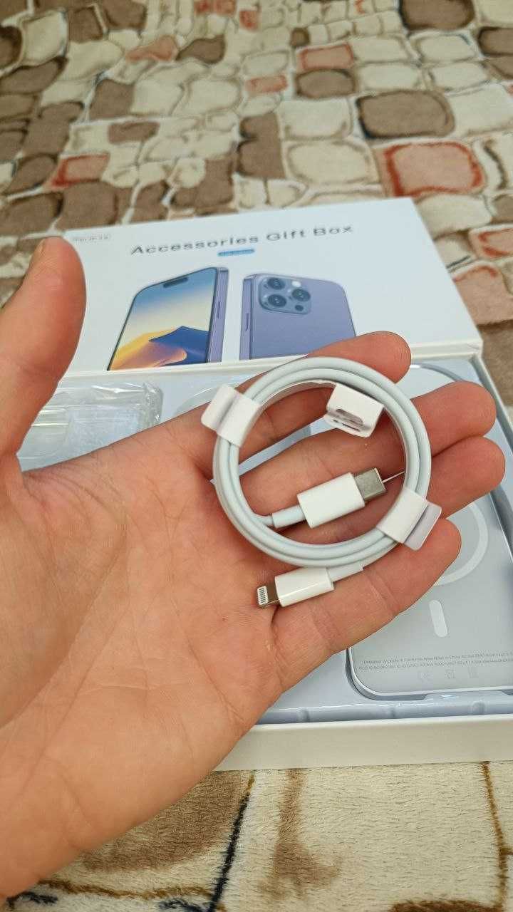Комплект Iphone 12 magsafe зарядка павербанк блочок powerbank айфон