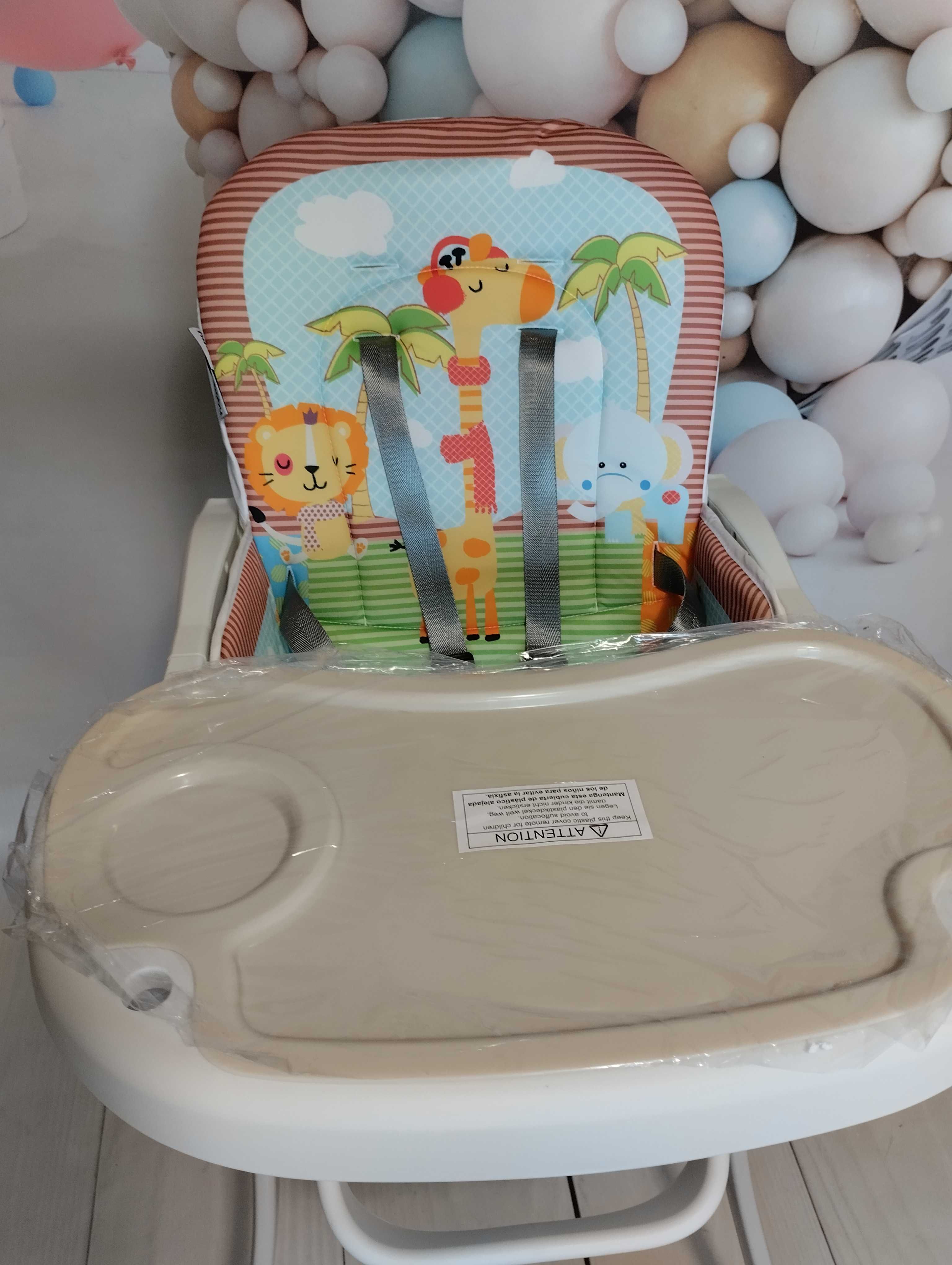 Krzesełko do karmienia z tacką zabawkami lekkie regulowane Star IBaby