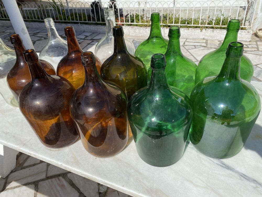 Garrafão de Vidro verde, castanho ou transparente