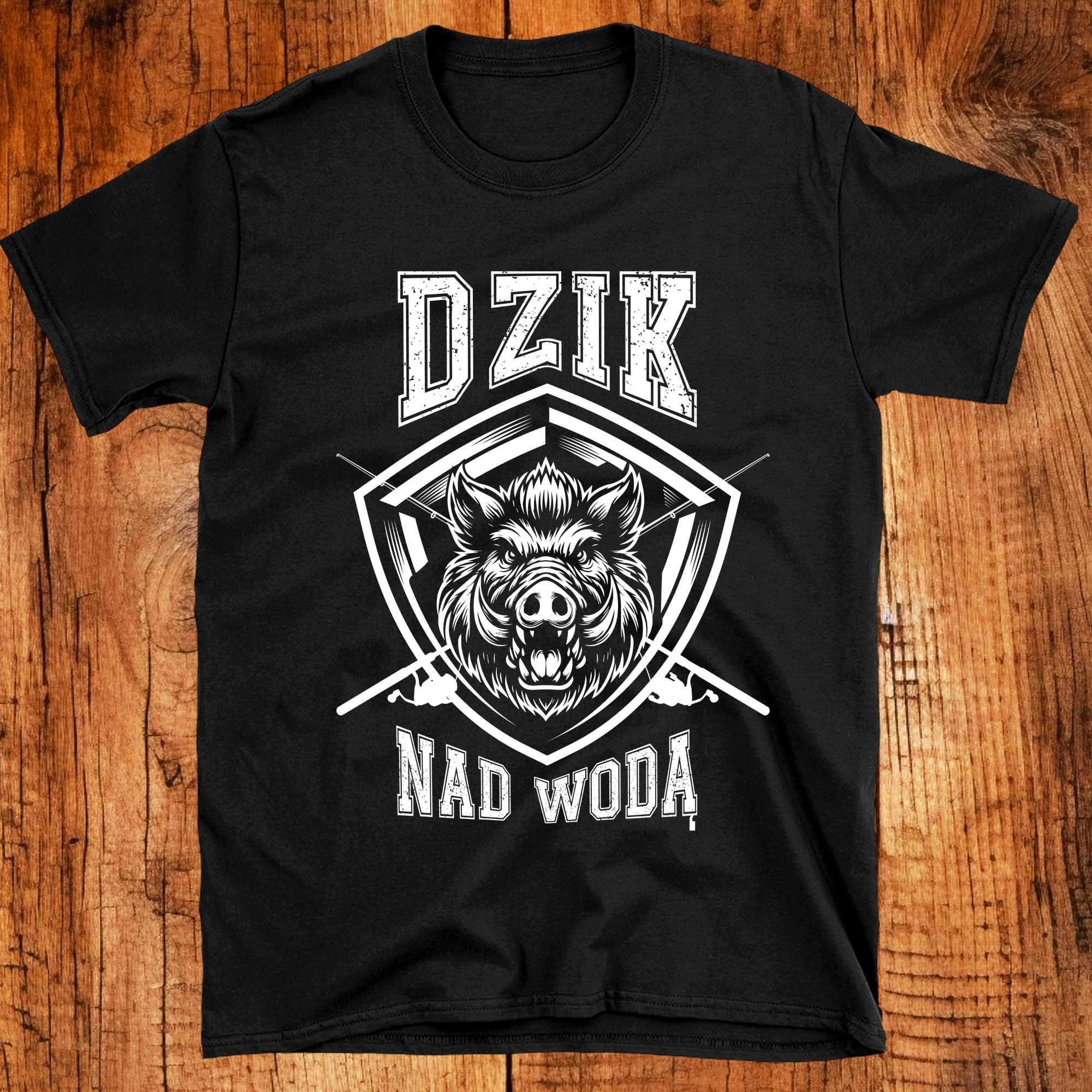 Koszulka wędkarska, Koszulka na ryby, dzik, ubranie na ryby
