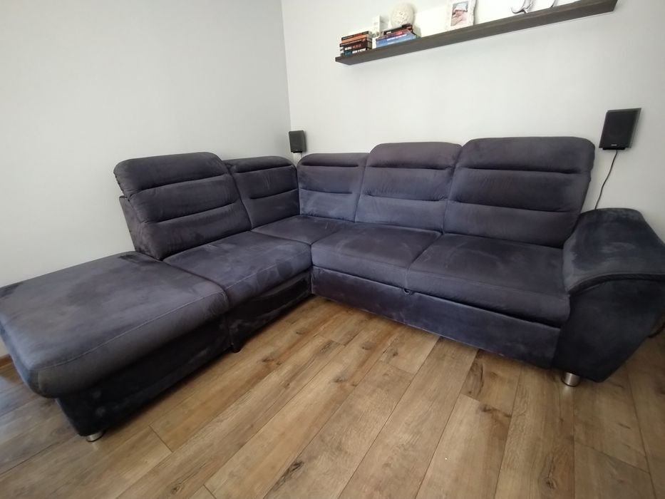 Duży wygodny narożnik Agata meble z regulowanymi zagłówkami 240x230