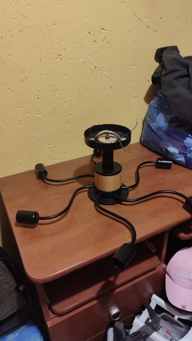 Nowy żyrandol loftowy czarny stalowy