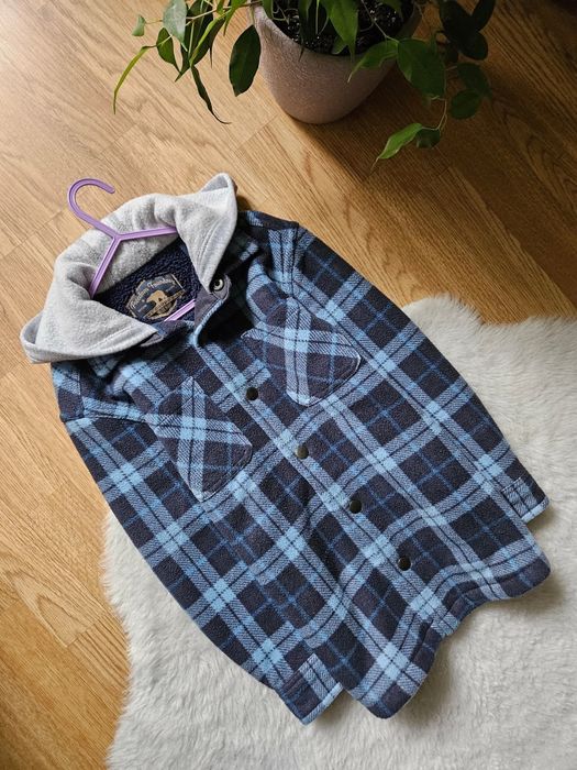 Тепла сорочка мєховушка на хлопця 5-6років з капюшоном