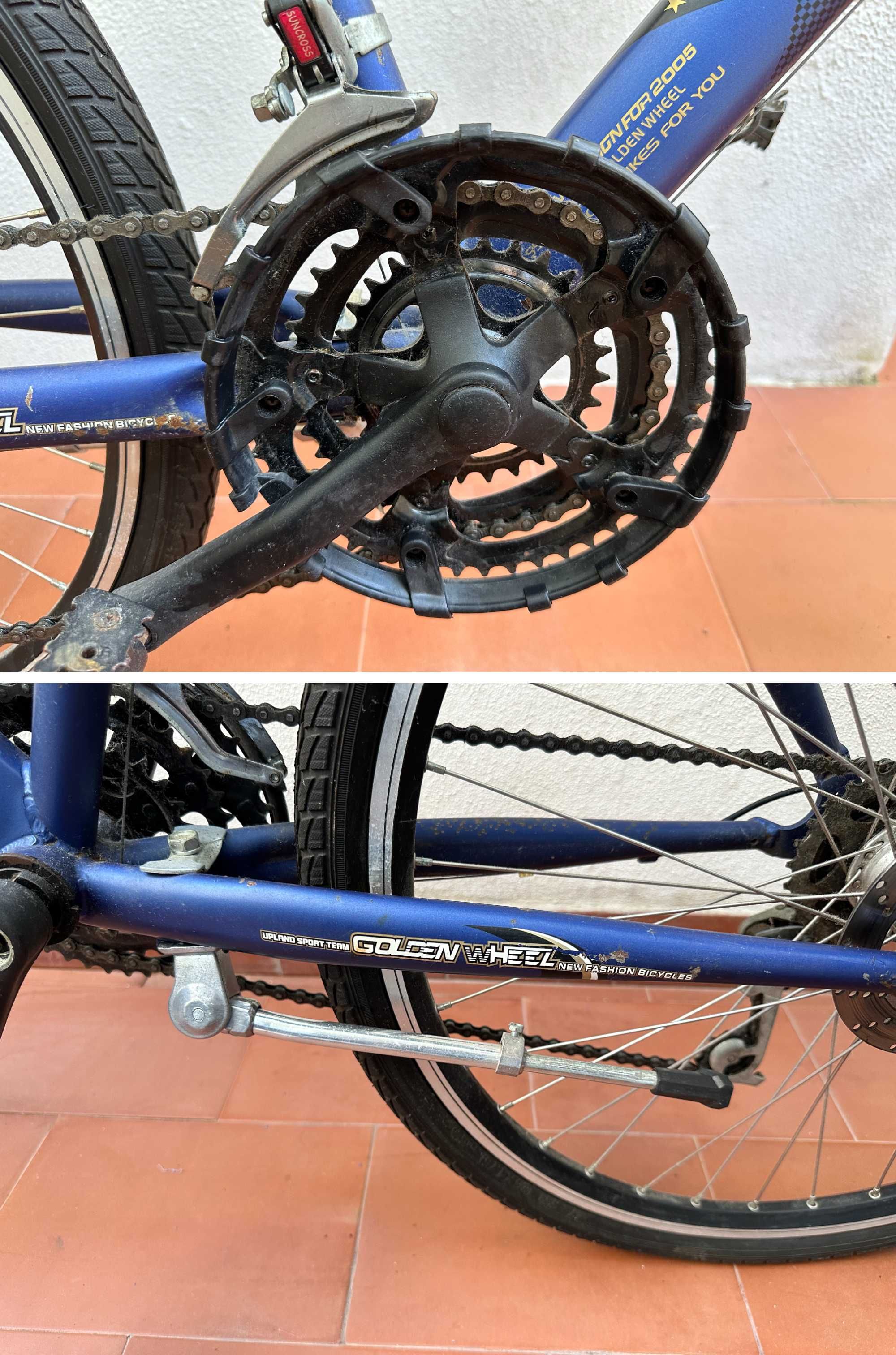 Bicicleta montanha com suspensão e travões de disco