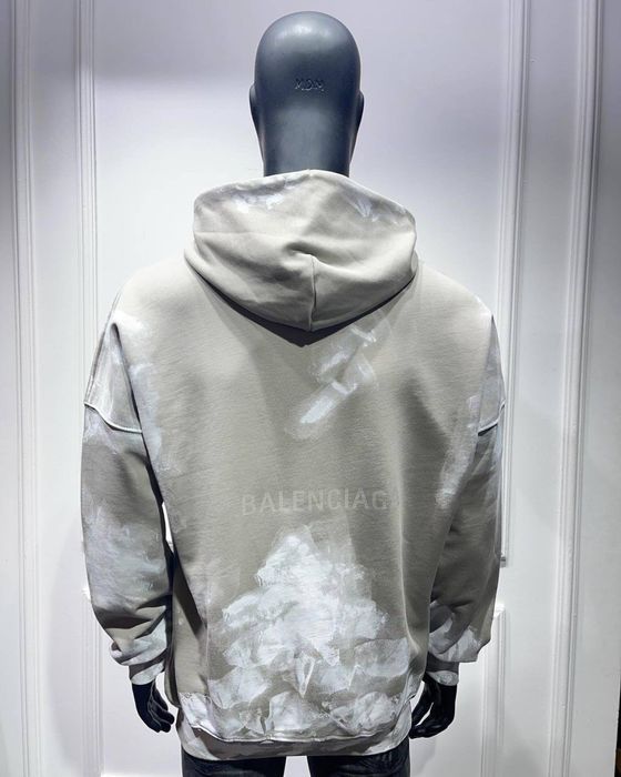 РАСПРОДАЖА! Голубое синее худи Balenciaga оверсайз мужское унисекс