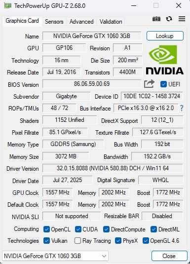 Komputer Gamingowy/i5-9400F 6rdzeni/16GB DDR4/GTX1060/2xSSD/Win 11 Pro
