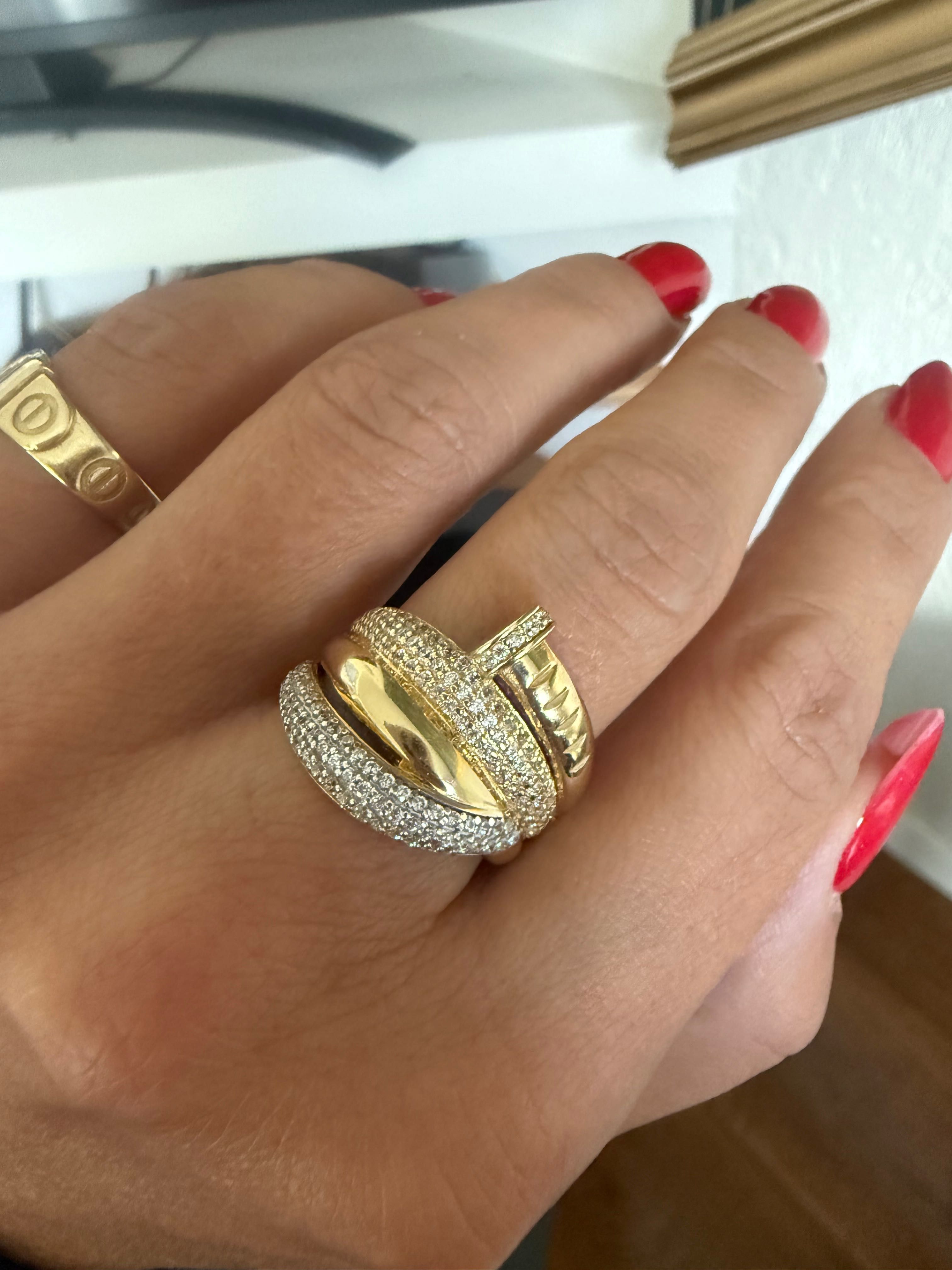 Pierścionek nowy Gwóźdź złoty 585 14 karat typu Cartier