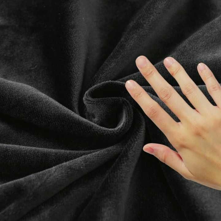 NOWY zestaw pokrowców na krzesło czarny elastyczny 6 sztuk
