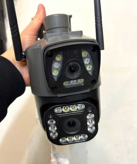 Камера видеонаблюдения уличная двойная поворотная V380Pro 8MP Wifi 4G