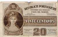 Nota 20 Centavos Portugal 1925