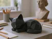 Figurka Kot LOW-POLY - Nowoczesna Dekoracja