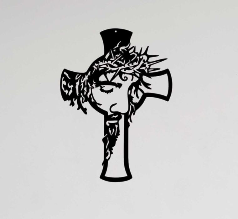 Krzyż na ścianę z wizerunkiem Pana Jezusa drewniany 40x29cm