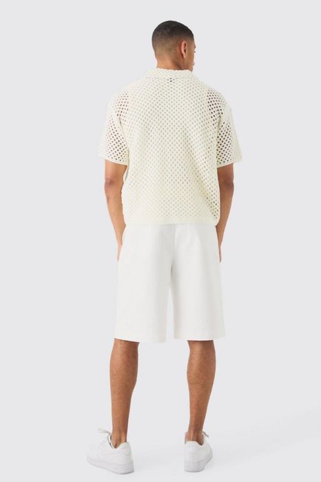 Чоловіча світла вʼязана сорочка в смужку boohooMan