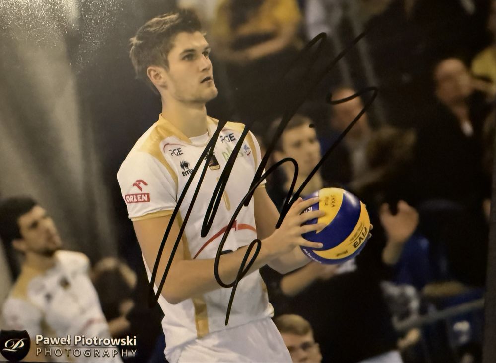 Zdjecie z autografem Karol Kłos Skra Bełchatów siatkówka