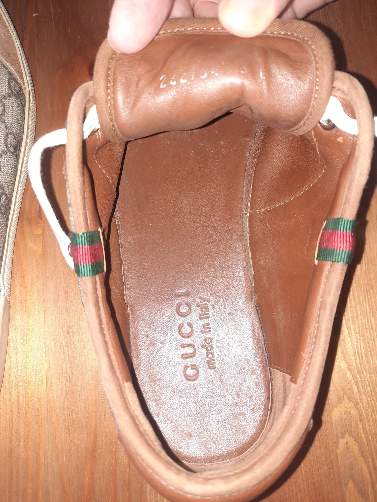 Gucci Brown Suede and GG Canvas Low Top  Sneakers