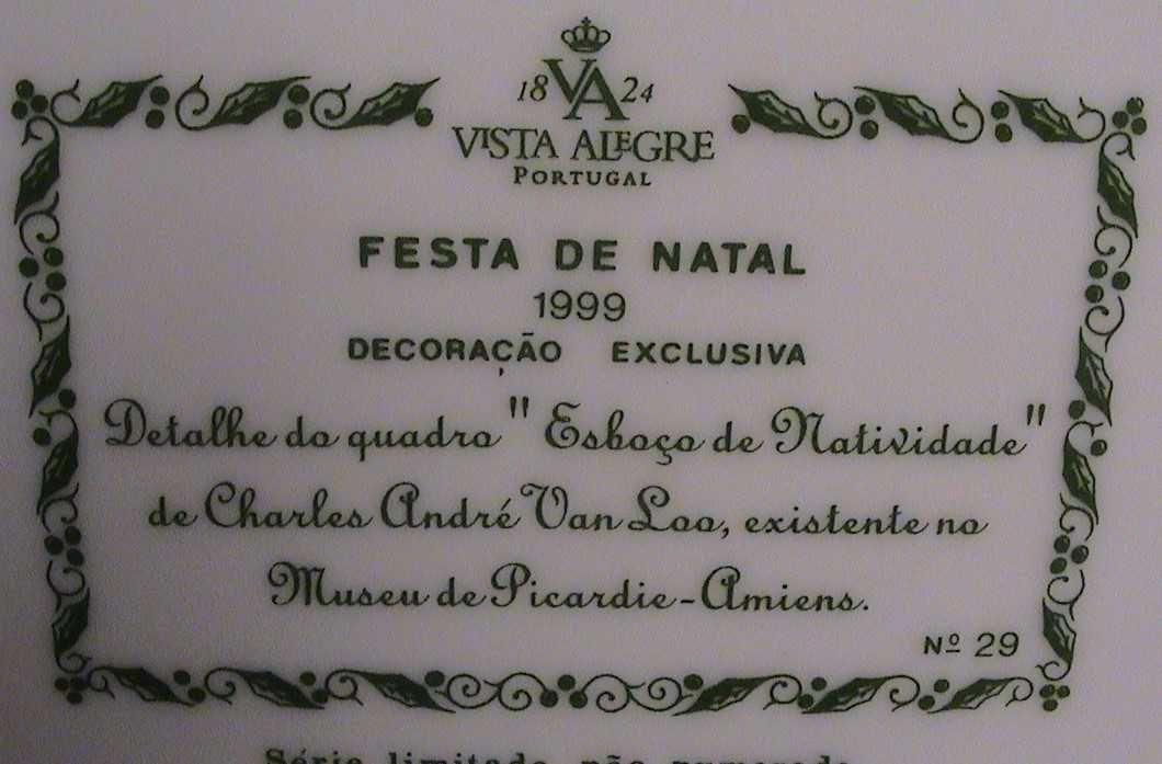 Prato Natal "VA" 1995/1996/1998/1999-Preço de cada um.