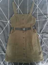 Sukienka na szelkach ogrodniczka H&M khaki rozmiar M38 wysyłka 1zł