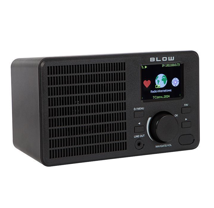 Przenośne radio internetowe Wi-Fi Bluetooth budzik 2.4'' BLOW RI1