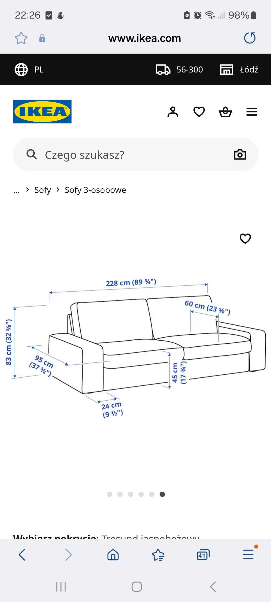 Kanapa 3 osobowa Ikea kivik