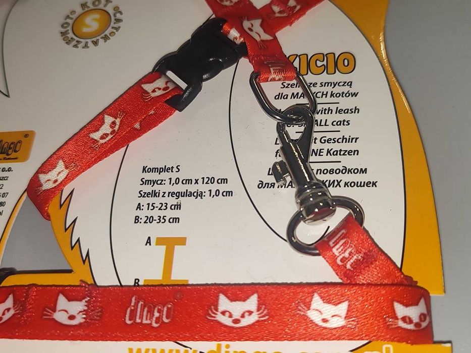 Szelki Dla Małego Kota Rozmiar S Dingo Czerwone Nowe [2]